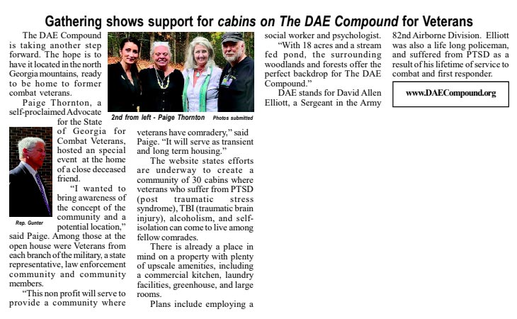 News article shows support for DAE Compound for Veterans