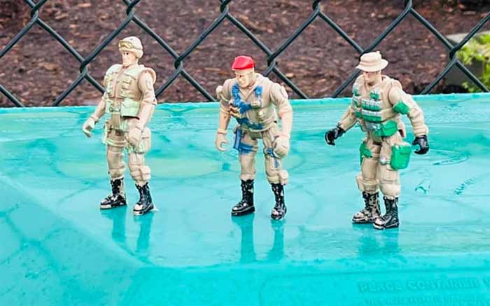 3 toy soldiers